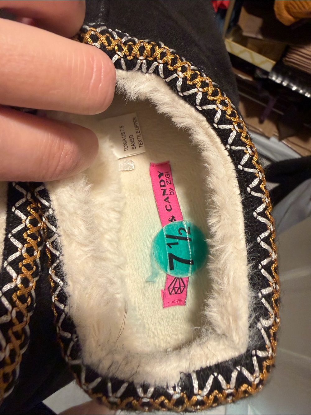 Women's Black Fleece-Lined Slip-On Slippers Mules - Picture 5 of 5